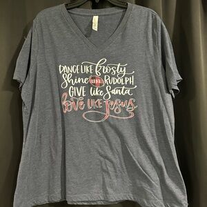 Bella Canvas Charcoal V-Neck Christmas tee